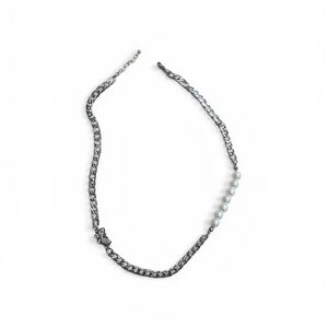 Silver Chain Necklace with Pearls